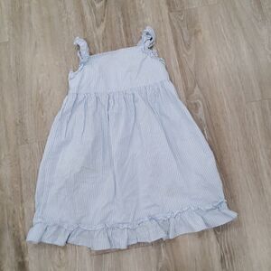 EDGEHILL COLLECTION Blue Striped Sleeveless Cotton Dress 4T